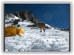 Hugues Forging the Way to Camp IV