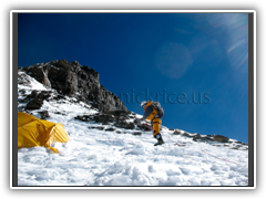 Hugues heading to Camp IV