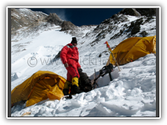 Karim Packing up in Camp III