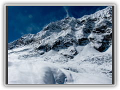 High winds and heavy snow fall in Base Camp