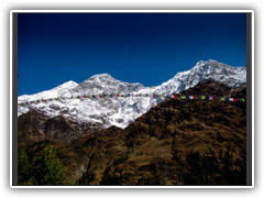 Mountain and prayer flags