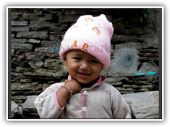 Nepali child in Tatopani