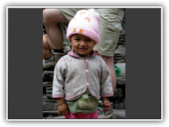 Nepali child on the trek in Tatopani