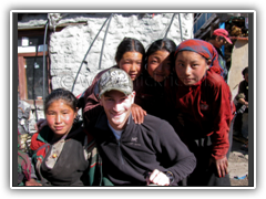 Nick with the locals in Sama Gaon