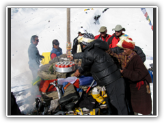 Puja Ceremony in Manaslu Base Camp