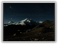 Shishapangma at night