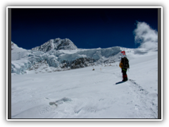 Climber arriving to Camp I