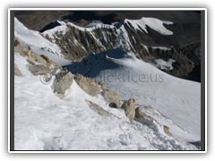 Looking down toward Camp III