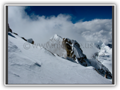 View of Shishapangma's ridge from close to summit