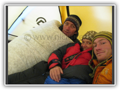 Horia, Kinga, and Nick in Base Camp